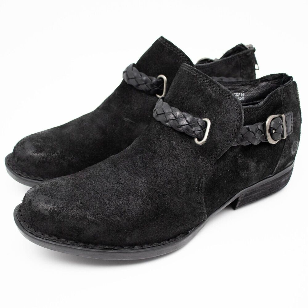 Born Sylvia Black Leather Ankle Boots F13703 SIZE 7 - Picture 3 of 6